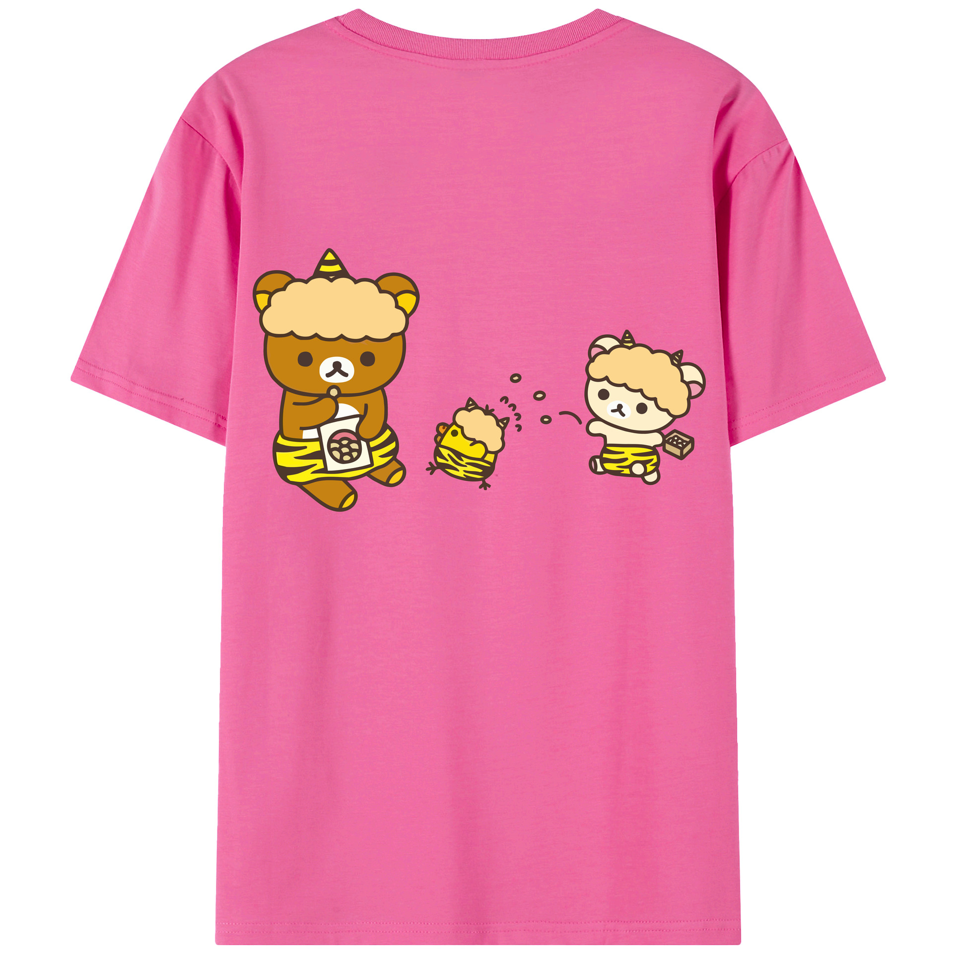 （画像用） リラックマ リラックマ キイロイトリ Rilakkuma Korilakkuma Kiiroitori レディース半袖Tシャツ(バックプリント)